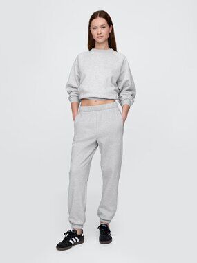 GAP Grey Cotton Fleece New High Rise Boyfriend Jogger Sweatpants Pants, Size S T